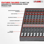 Consola de Sonido para DJ de 8 Canales con Mezcladora de Audio (Bluetooth y USB) - Arboleda Store
