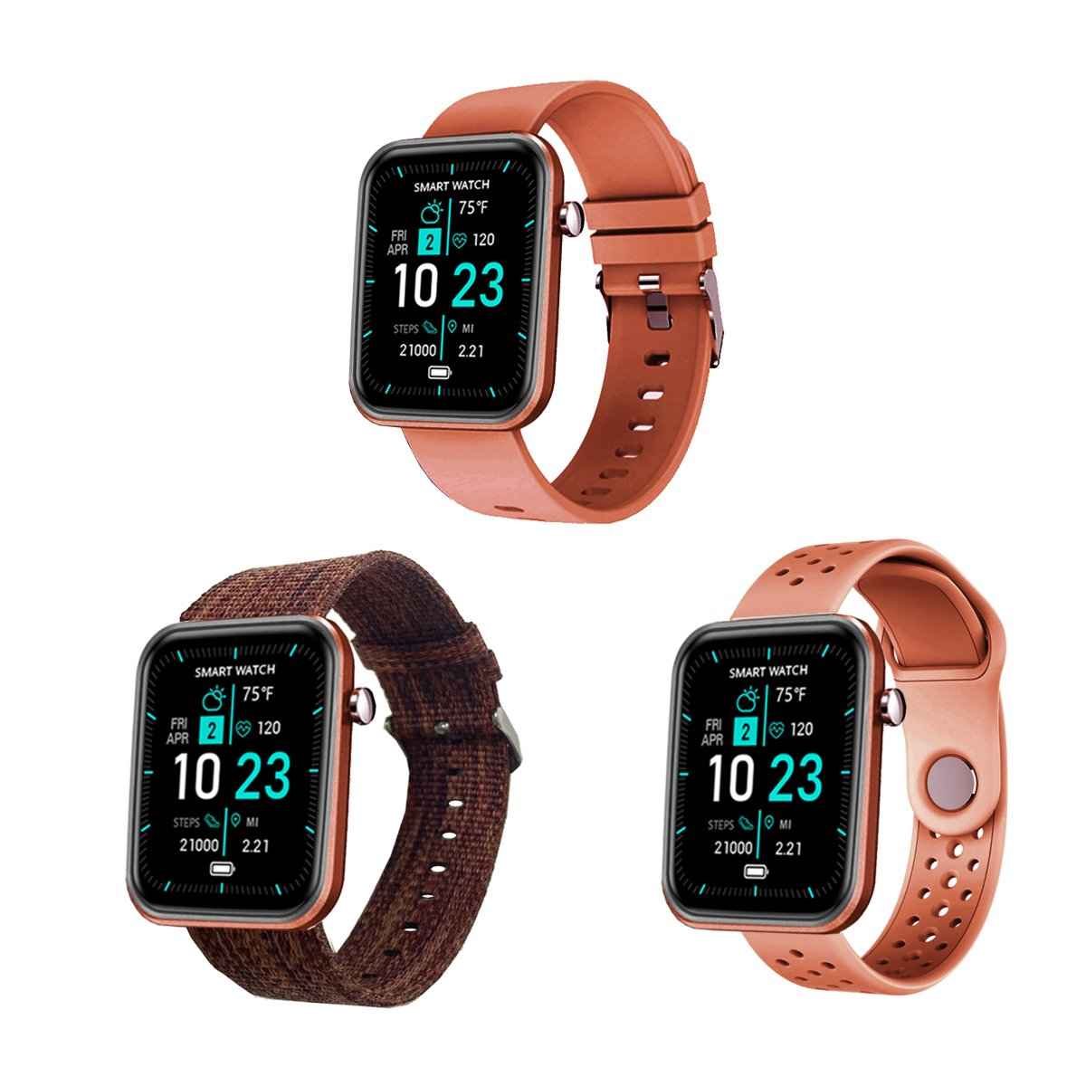 Reloj Inteligente Avanzado con Tres Correas y Monitor de Bienestar y Actividad