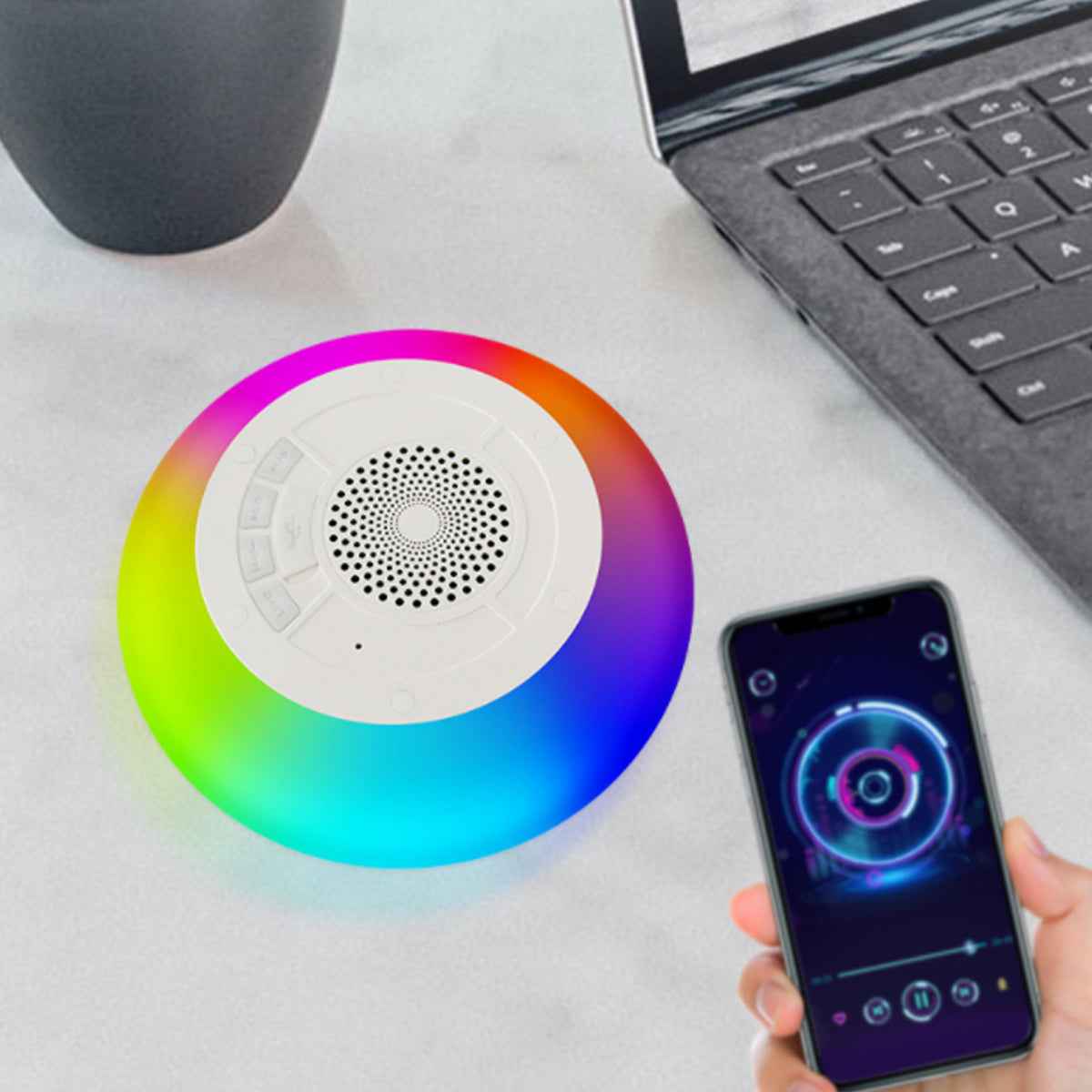 Parlante Flotante Bluetooth Sumergible con Luces LED para Piscinas 'Floatilla'