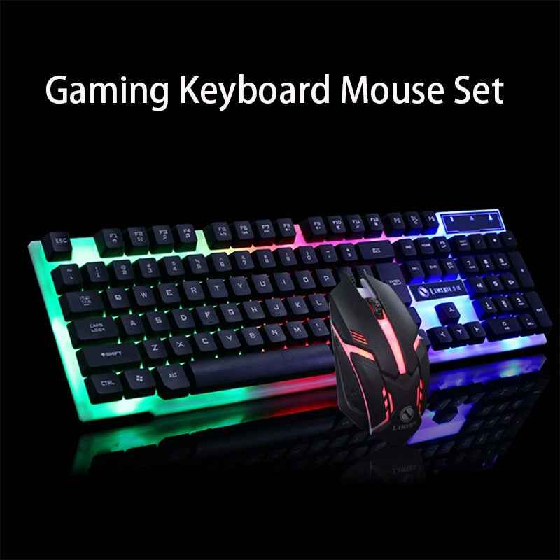 Set Gaming de Teclado y Mouse con Iluminación LED