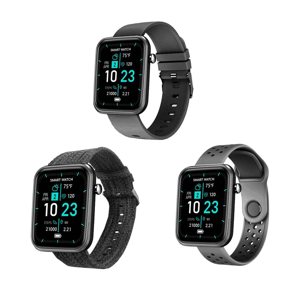 Reloj Inteligente Avanzado con Tres Correas y Monitor de Bienestar y Actividad