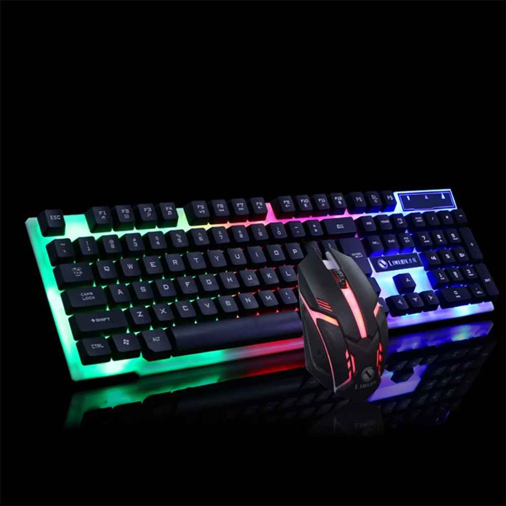 Set Gaming de Teclado y Mouse con Iluminación LED