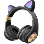 Auriculares Inalámbricos Bluetooth con Orejas de Gato y Luces