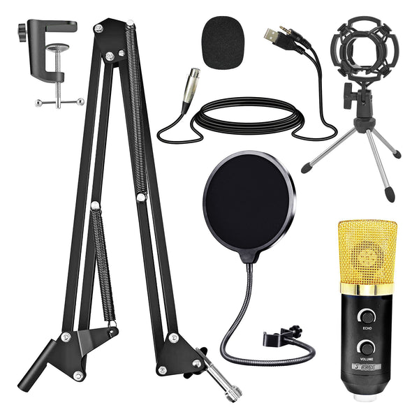 Micrófono de grabación 5Core con kit para pódcast – Micrófono condensador profesional - Arboleda Store
