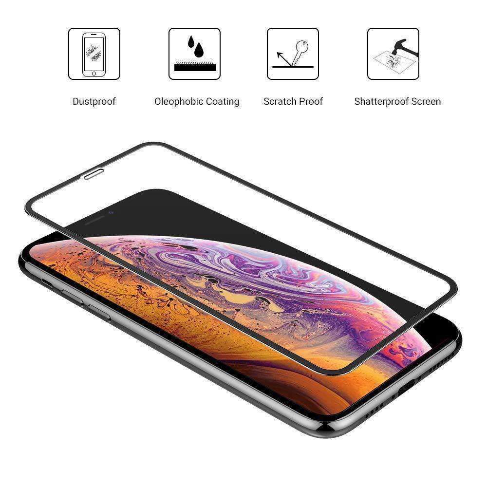 Protector de Pantalla de Cristal Templado 9H AMZER Kristal para iPhone Xs Max (de Borde a Borde) - Arboleda Store