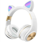 Auriculares Inalámbricos Bluetooth con Orejas de Gato y Luces