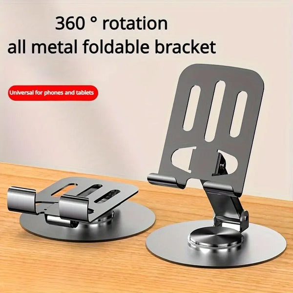 Soporte de Teléfono Metálico Ajustable y Giratorio con Base Antideslizante - Arboleda Store