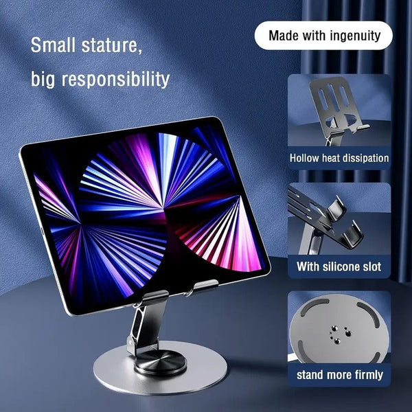 Soporte de Teléfono Metálico Ajustable y Giratorio con Base Antideslizante - Arboleda Store
