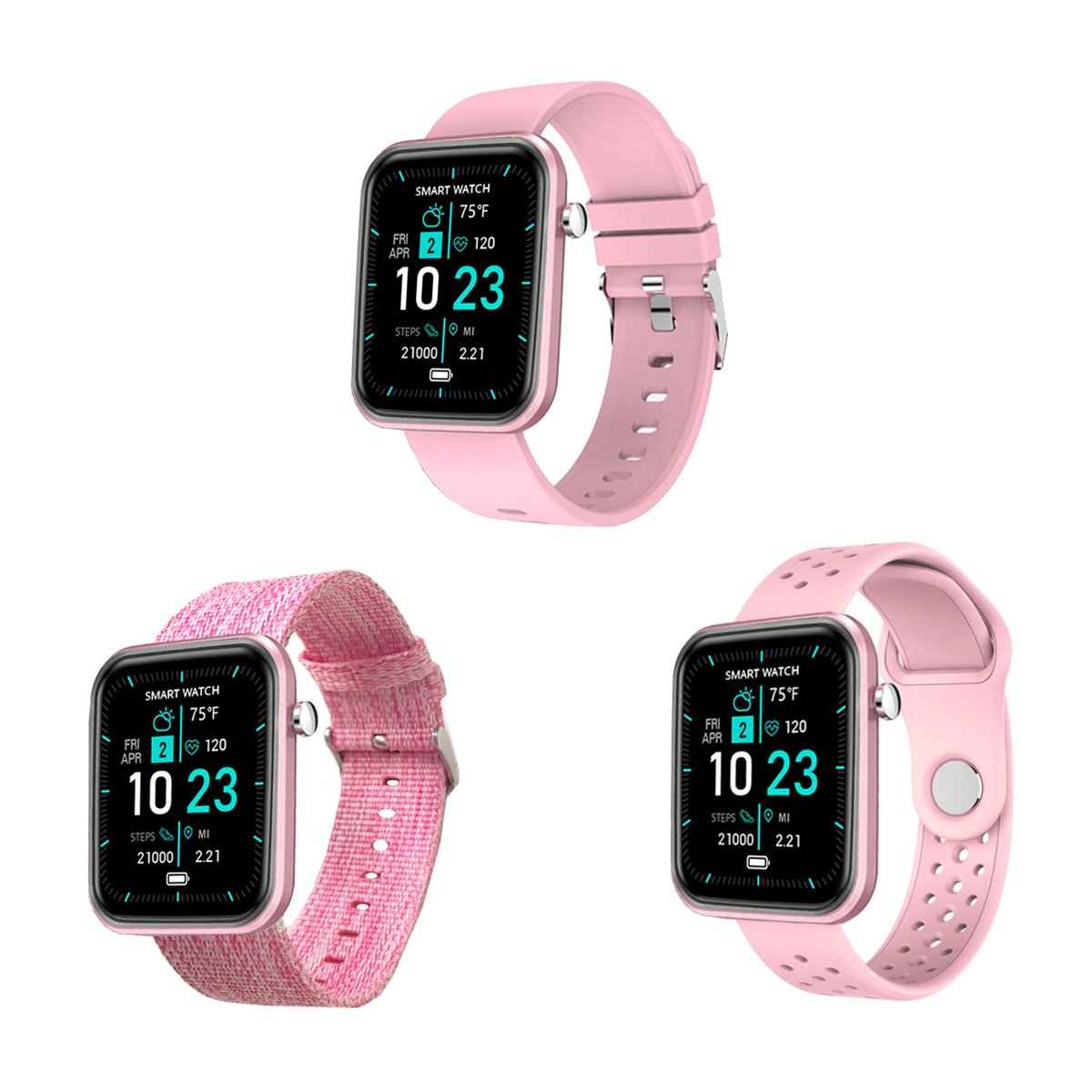 Reloj Inteligente Avanzado con Tres Correas y Monitor de Bienestar y Actividad