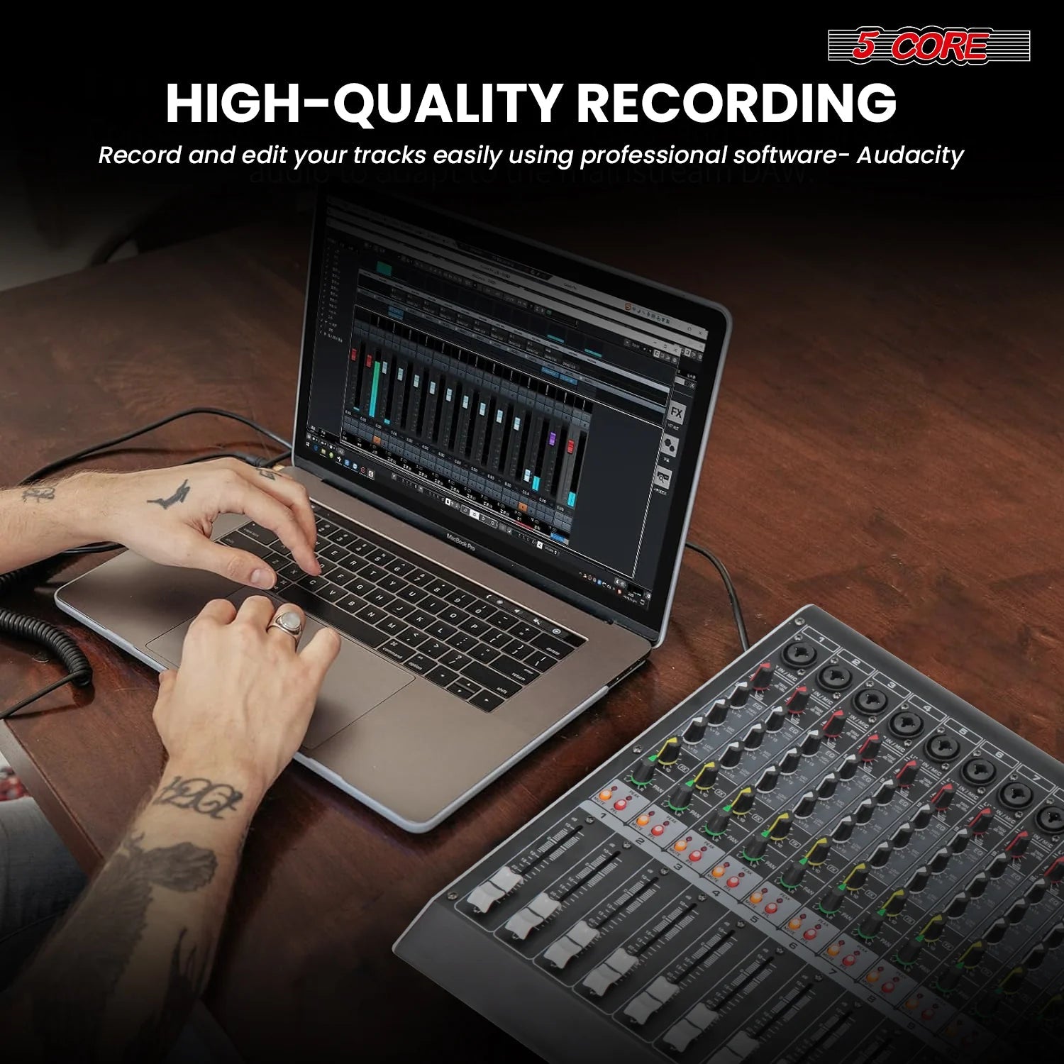 Consola de Sonido para DJ de 8 Canales con Mezcladora de Audio (Bluetooth y USB) - Arboleda Store