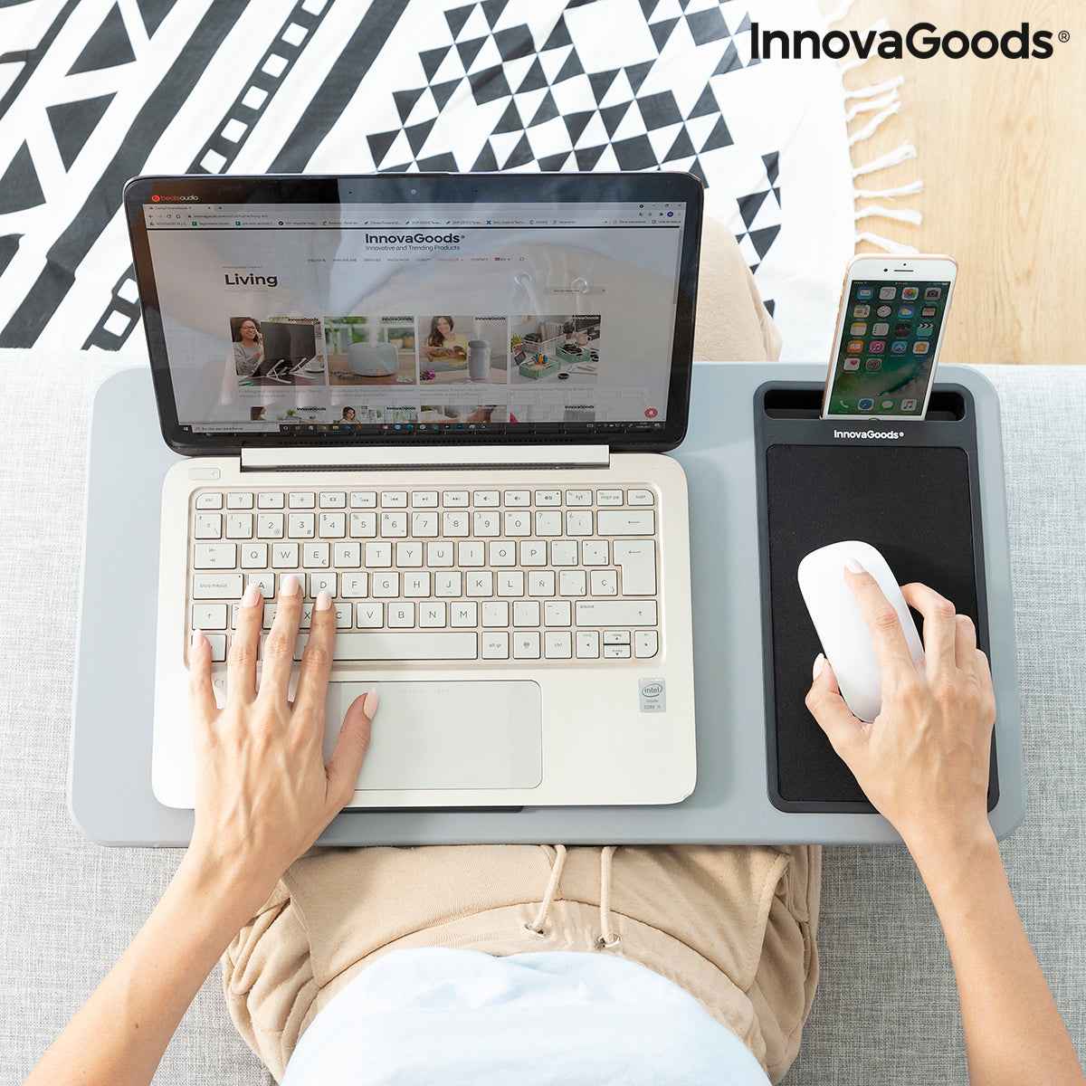 Mesa Portátil para Laptop con Cojín Extragrande (InnovaGoods)
