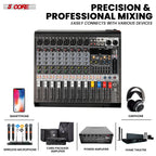Consola de Sonido para DJ de 8 Canales con Mezcladora de Audio (Bluetooth y USB) - Arboleda Store