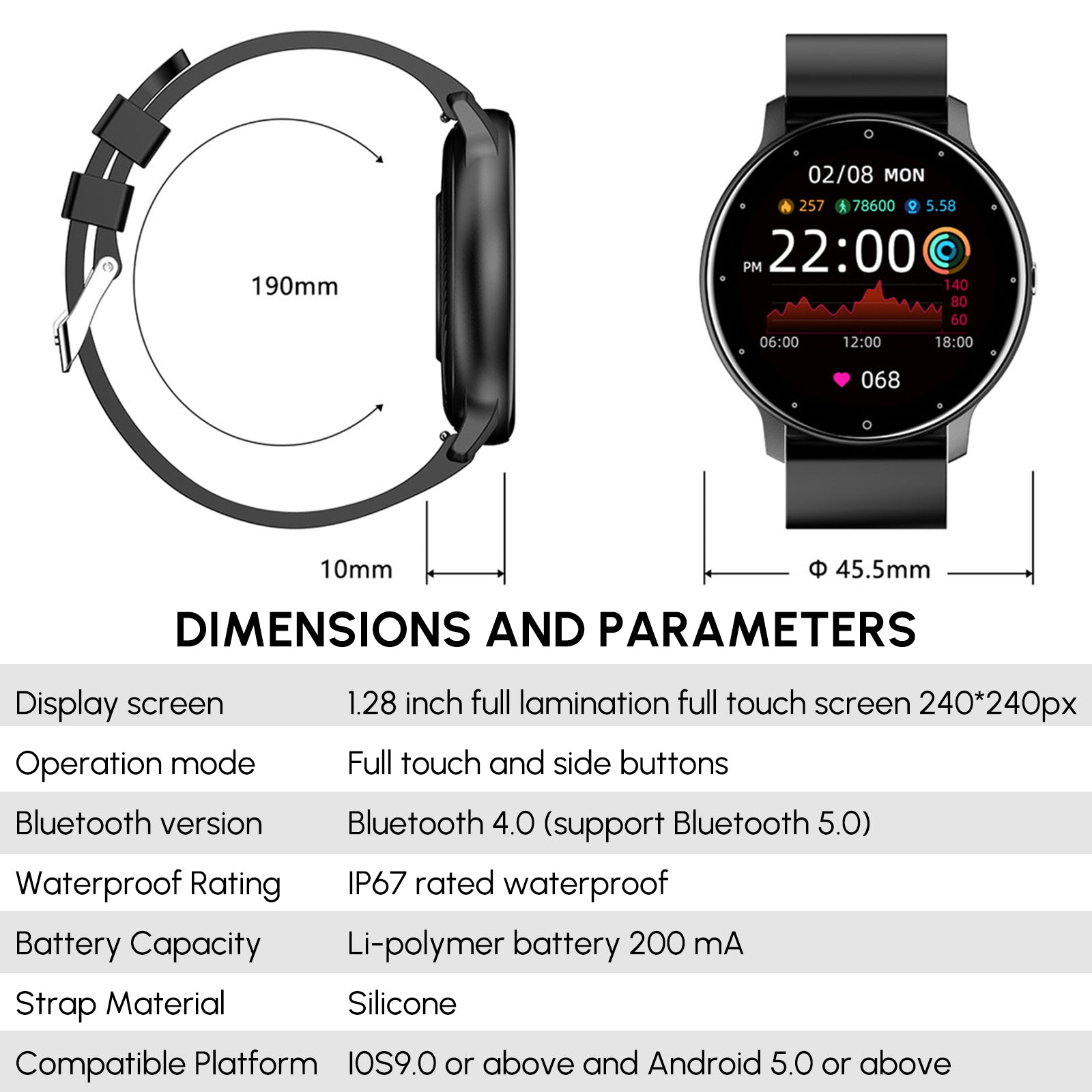 Smartwatch Bluetooth P67 Resistente al Agua (con Control Remoto de Cámara) - Arboleda Store