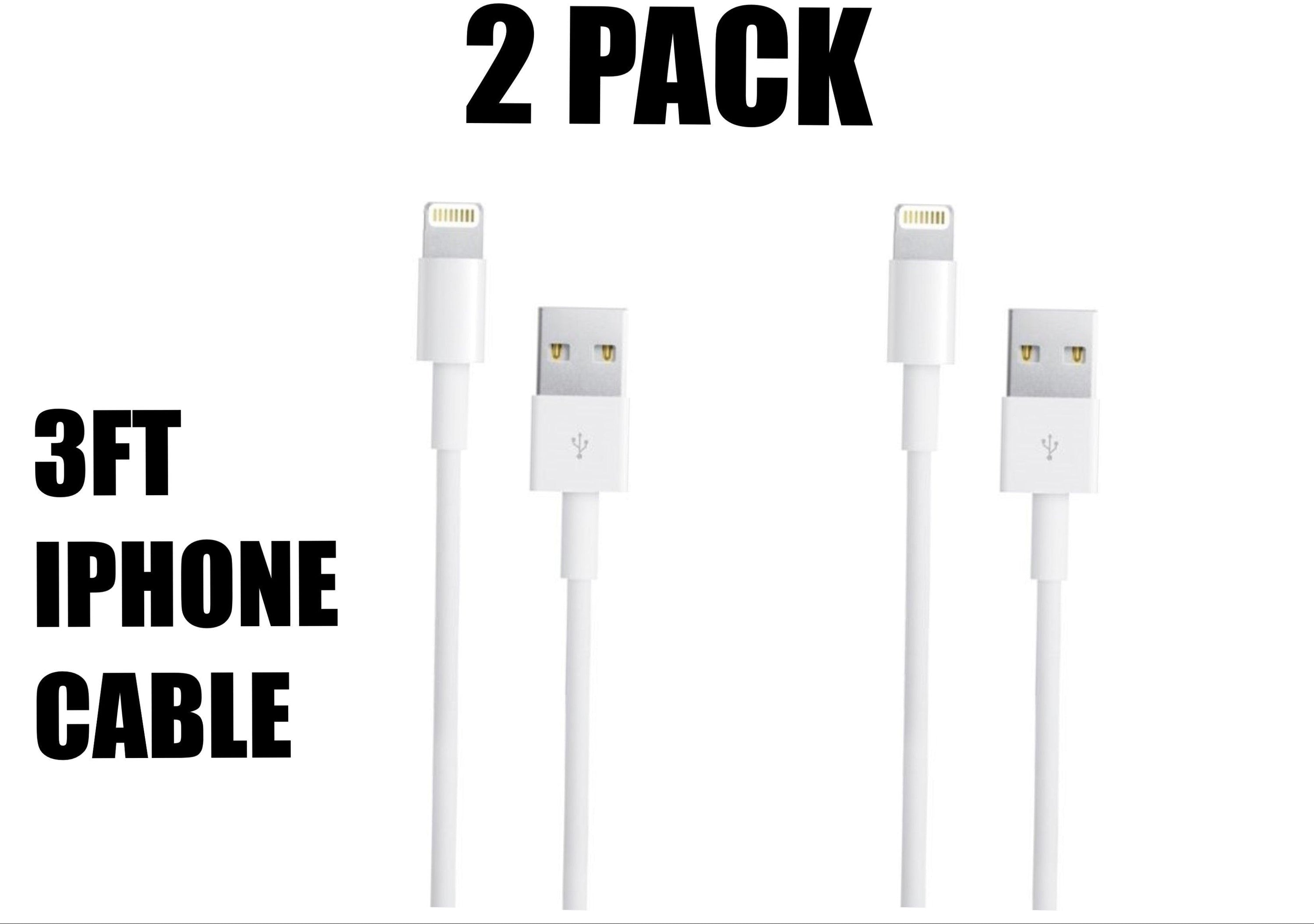 Paquete de 2 Cargadores Blancos de 0,9 m Compatibles con iPhone - Arboleda Store