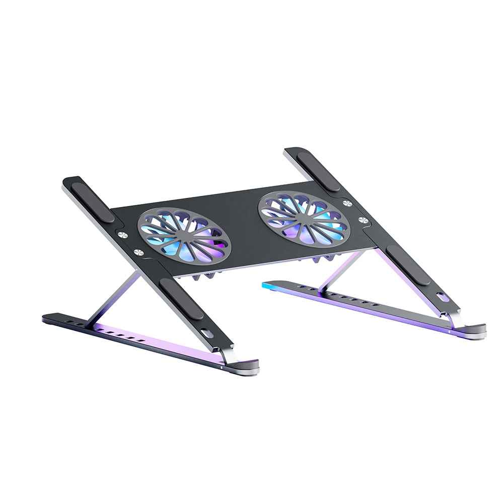 Soporte Ajustable para Portátil con Base de Refrigeración y 2 Ventiladores Desmontables