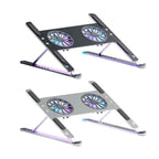 Soporte Ajustable para Portátil con Base de Refrigeración y 2 Ventiladores Desmontables