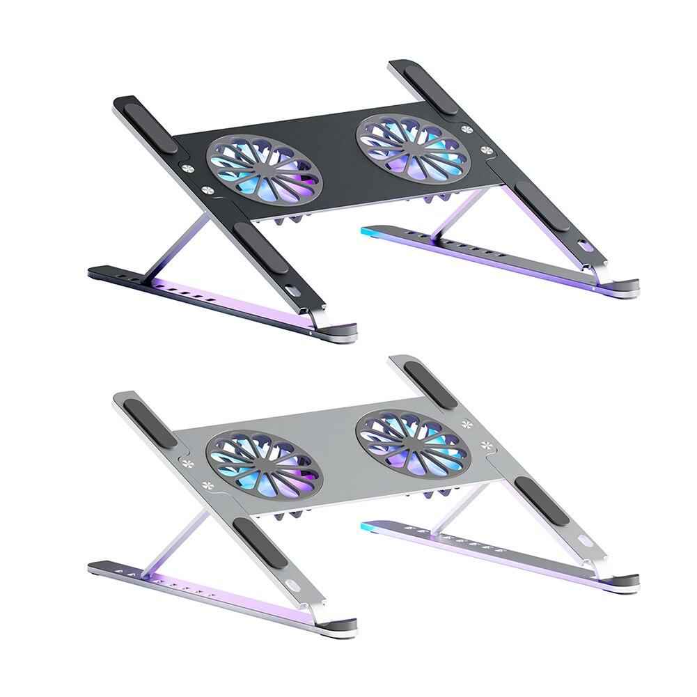 Soporte Ajustable para Portátil con Base de Refrigeración y 2 Ventiladores Desmontables