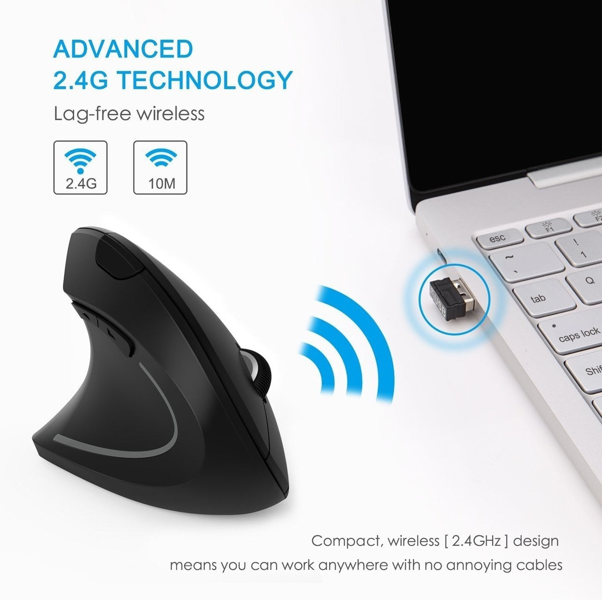 Ratón Vertical Ergonómico Inalámbrico 2.4G - Arboleda Store