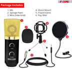 Micrófono de grabación 5Core con kit para pódcast – Micrófono condensador profesional - Arboleda Store