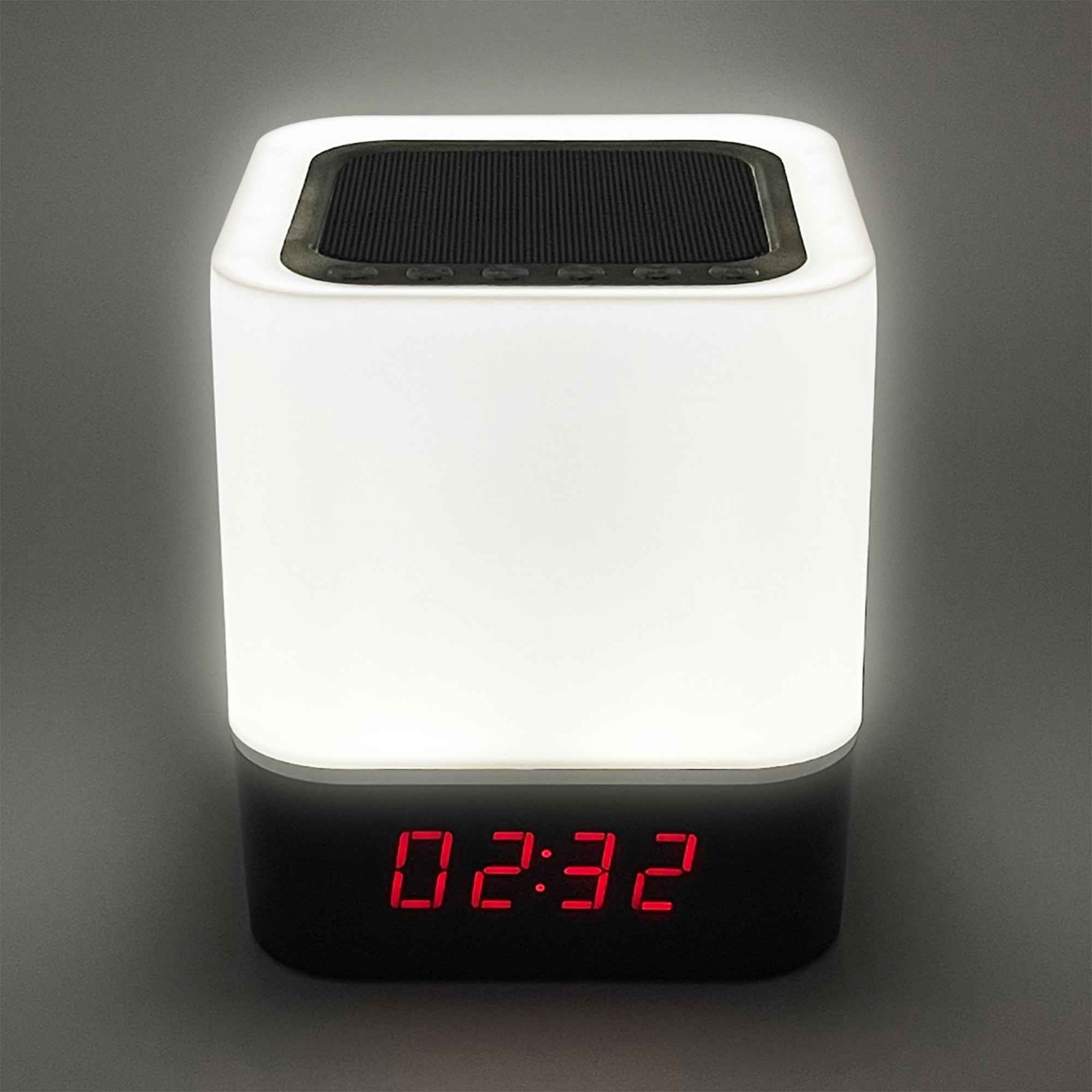 Reloj Despertador Inalámbrico con Altavoz y Luces de Colores Zunammy