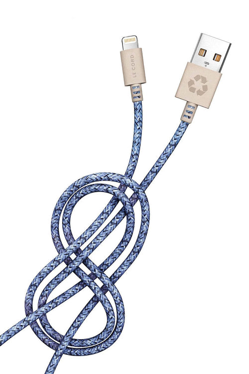 Cable Lightning de 2 metros para iPhone (Azul) - Fabricado con redes de pesca recicladas - Arboleda Store