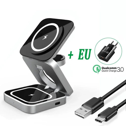 Soporte Plegable para Carga Inalámbrica 3 en 1 - Arboleda Store