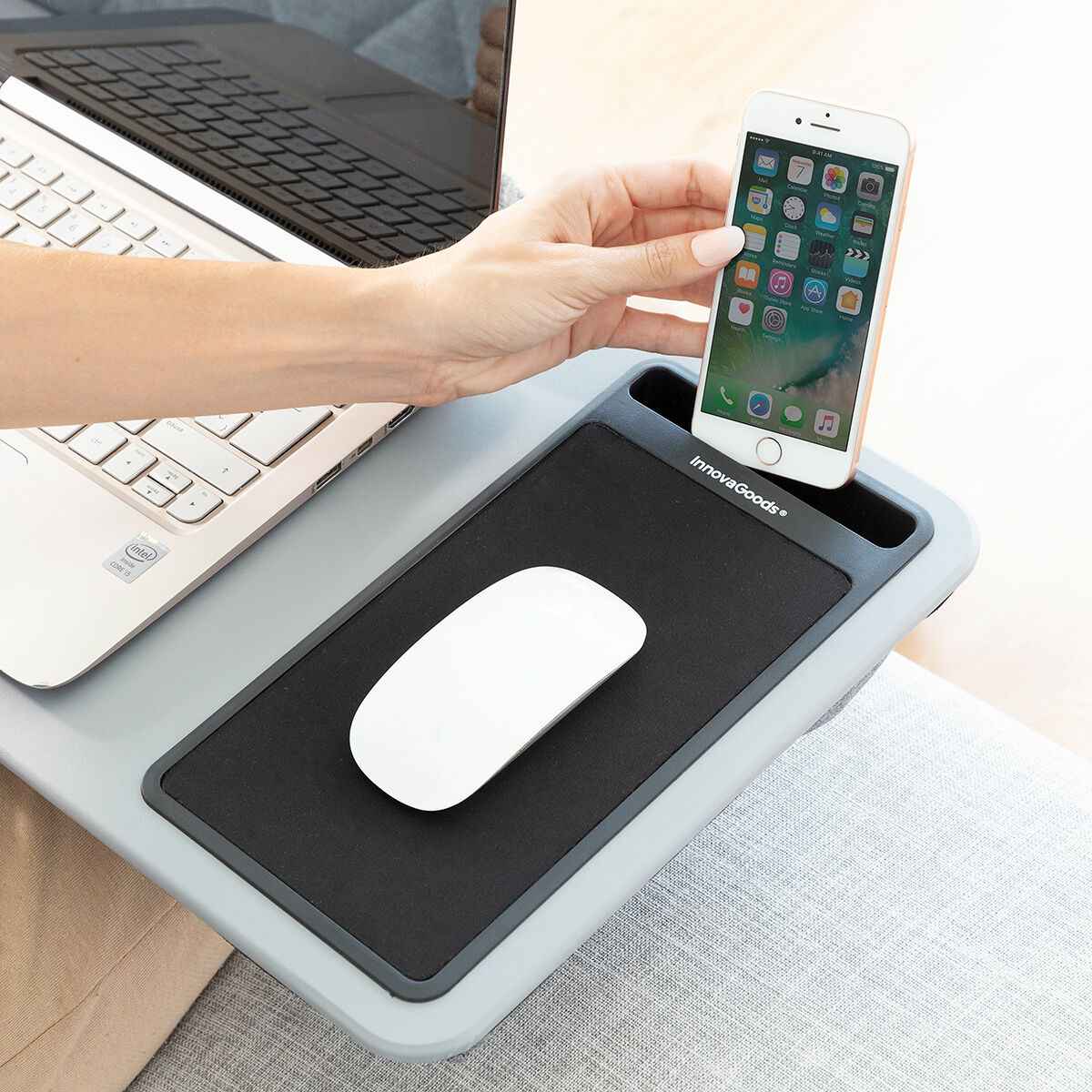 Mesa Portátil para Laptop con Cojín Extragrande (InnovaGoods)
