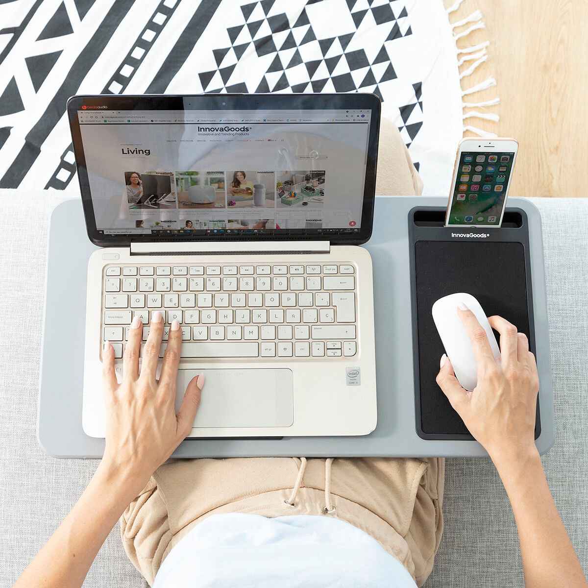 Mesa Portátil para Laptop con Cojín Extragrande (InnovaGoods)