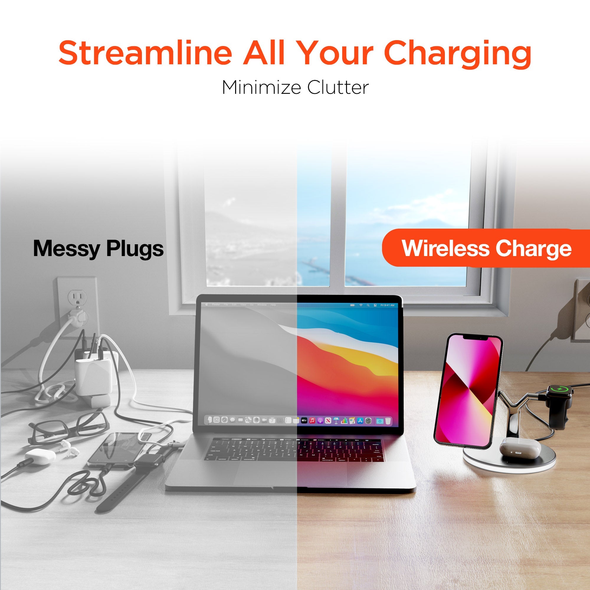Soporte de Carga Inalámbrica MagSafe 3 en 1 HyperGear MaxCharge - Arboleda Store