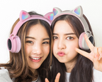 Audífonos Inalámbricos Bluetooth Plegables con Orejas de Gato y Super Bajos