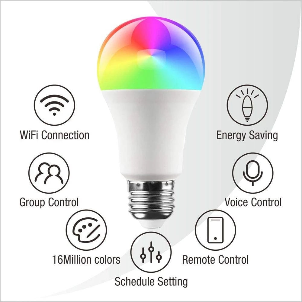 Bombilla Inteligente WiFi E26 (Compatible con Tuya, Alexa y Google Assistant) - Arboleda Store