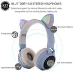 Audífonos Inalámbricos Bluetooth Plegables con Orejas de Gato y Super Bajos