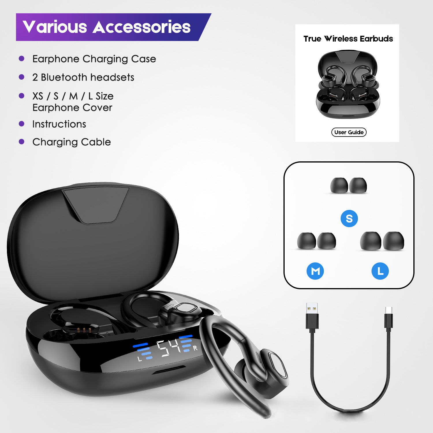 Auriculares Deportivos Inalámbricos (TWS) Bluetooth 5.0 con Pantalla LED - Arboleda Store