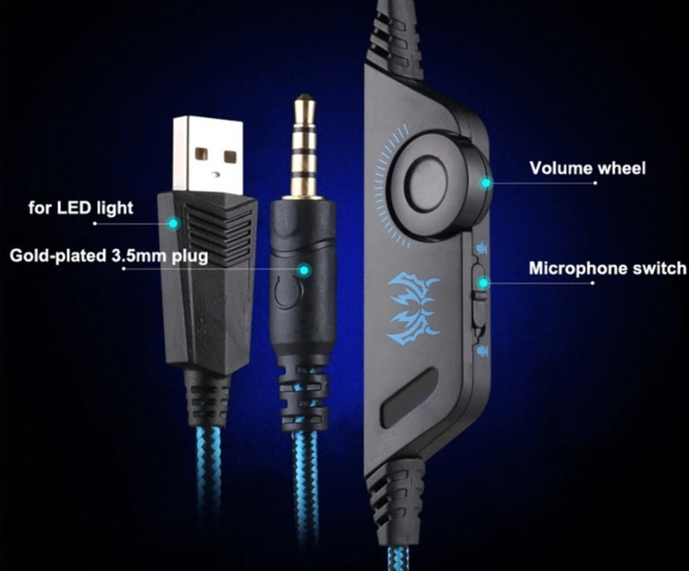 Auriculares Gaming con Micrófono y LED Ninja Dragon G9300 - Arboleda Store