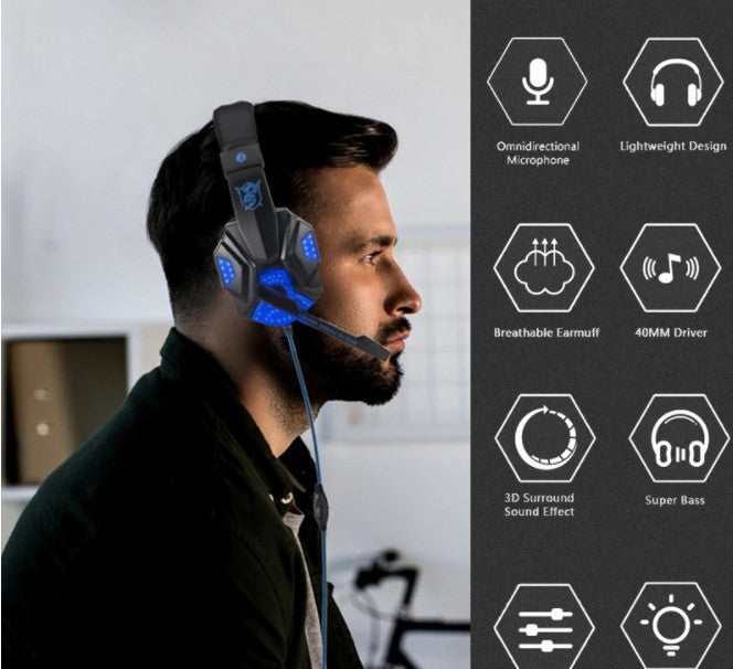 Auriculares Gaming con Micrófono y LED Ninja Dragon G9300 - Arboleda Store