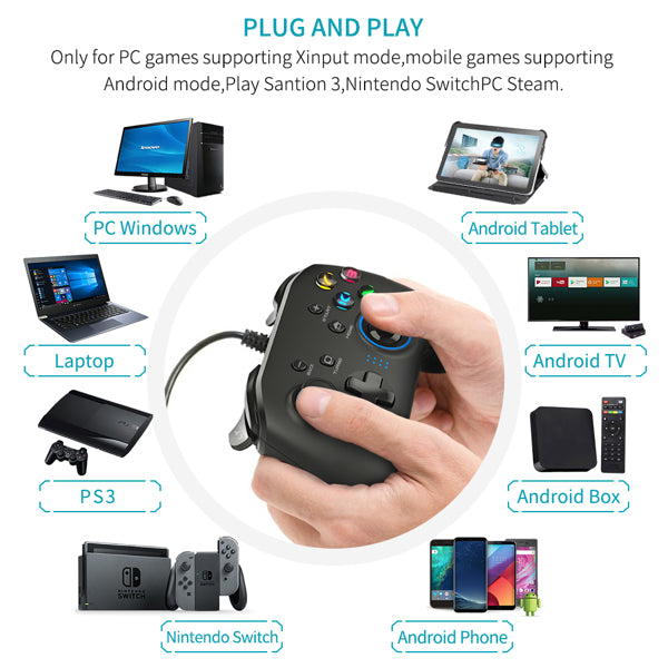 Mando Gaming con Cable (con Doble Vibración) - Arboleda Store