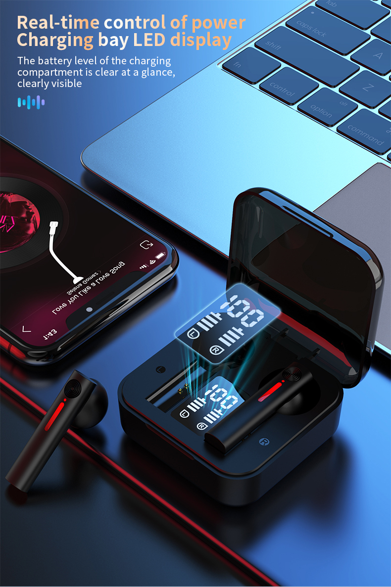 Auriculares Bluetooth Inalámbricos (TWS) con Luces LED y Micrófono - Arboleda Store