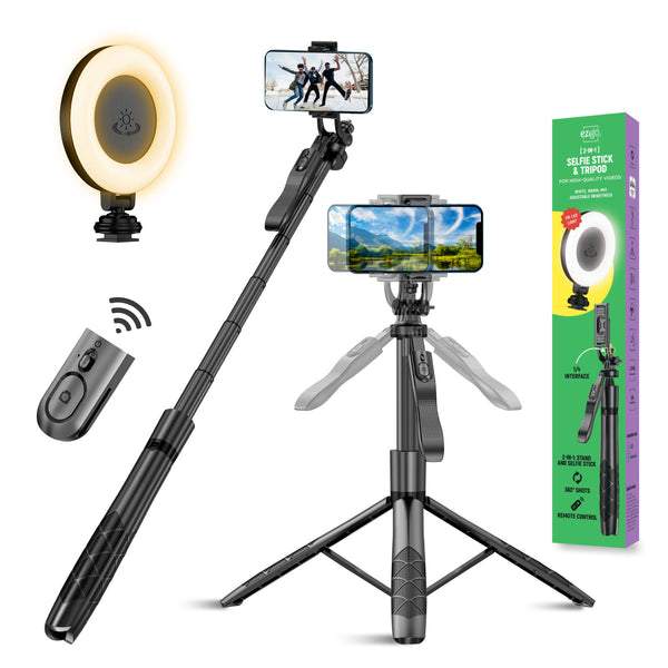Trípode para Móvil con Palo Selfie de 62 Pulgadas y Control Remoto - Arboleda Store