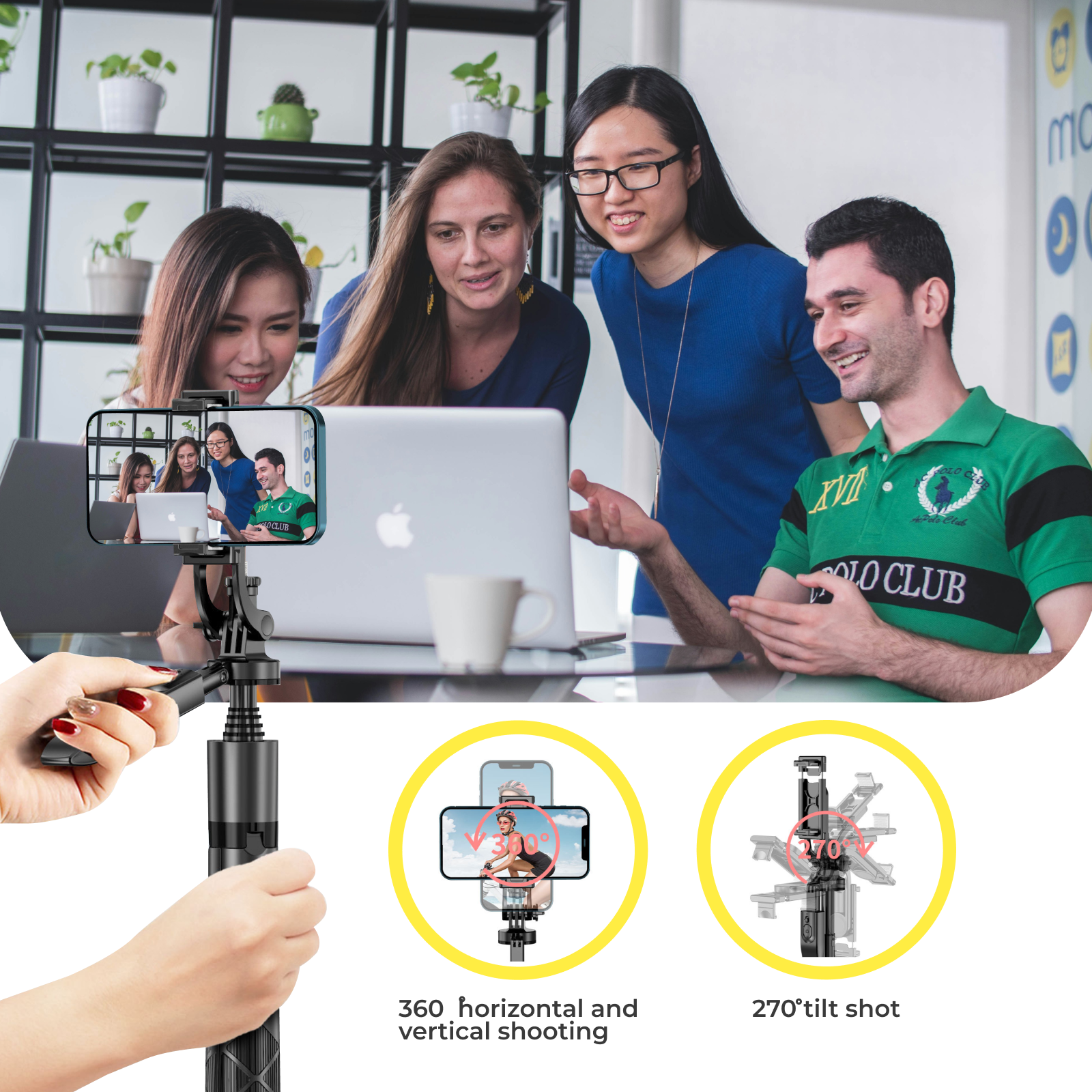Trípode para Móvil con Palo Selfie de 62 Pulgadas y Control Remoto - Arboleda Store