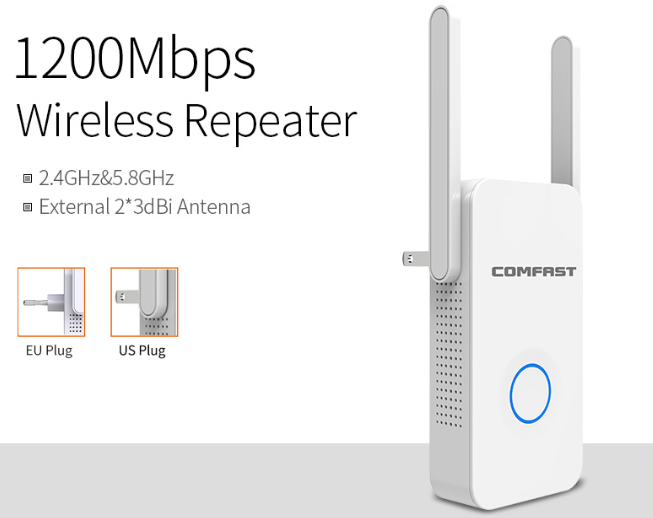 Repetidor y Amplificador WiFi de 1200 Mbps con Antena y Función de Enrutador - Arboleda Store