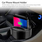 Soporte y Cargador Inalámbrico para Coche (Diseño de Portavasos) - Arboleda Store
