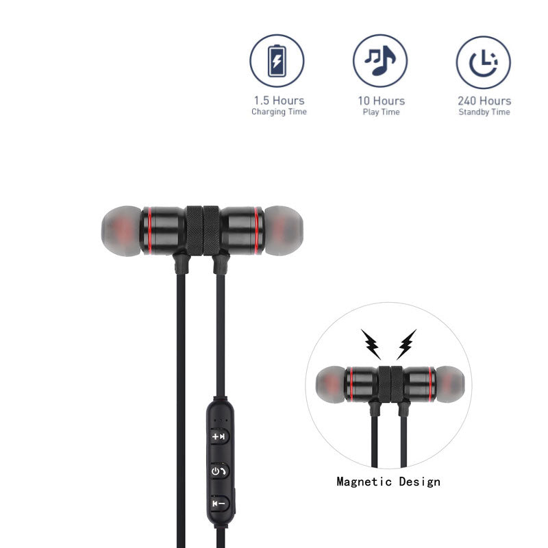Audífonos Deportivos Inalámbricos Bluetooth 4.0 (Negro) - Arboleda Store