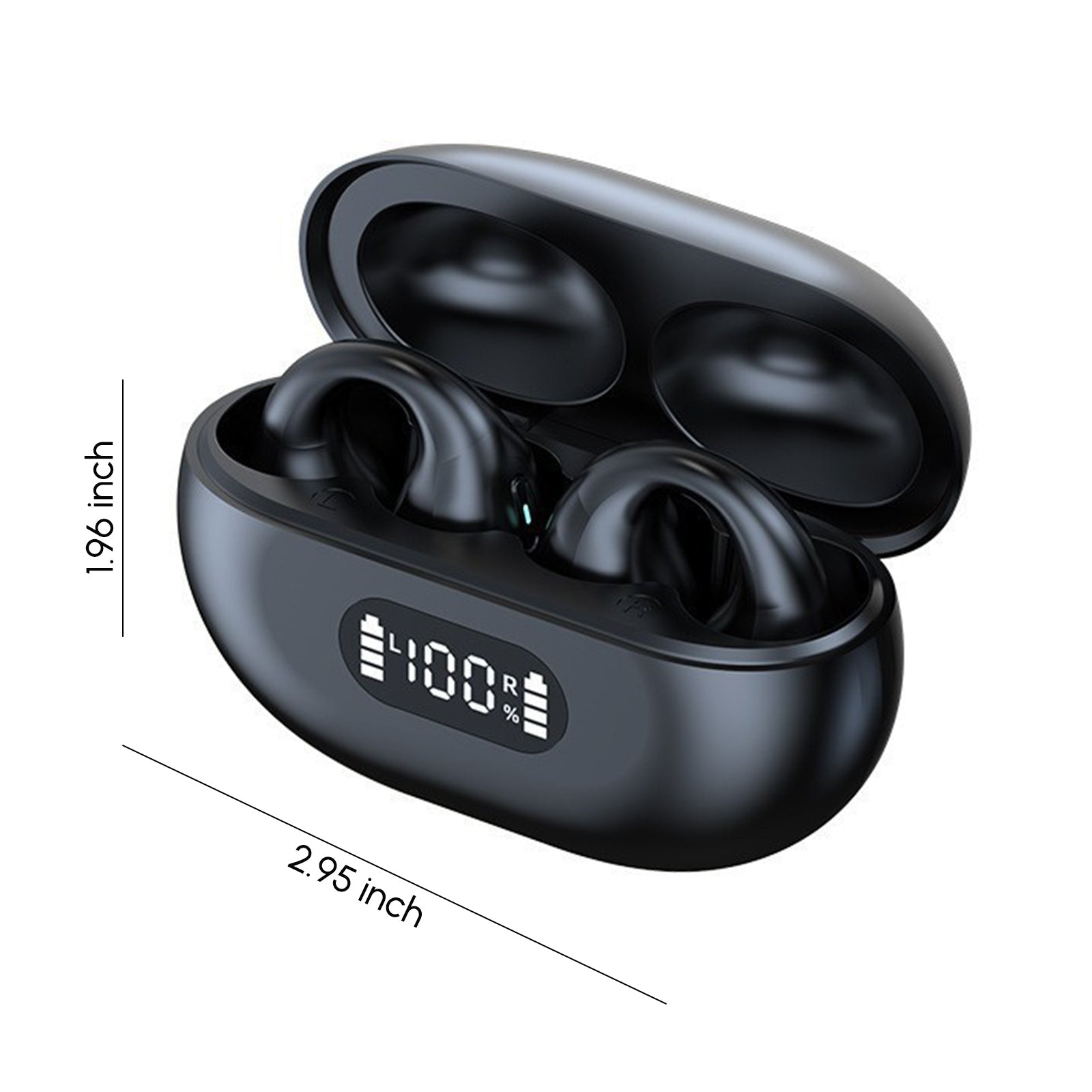 Auriculares Inalámbricos Bluetooth 5.3 de Clip Abierto con Ganchos para las Orejas y Pantalla Digital - Arboleda Store