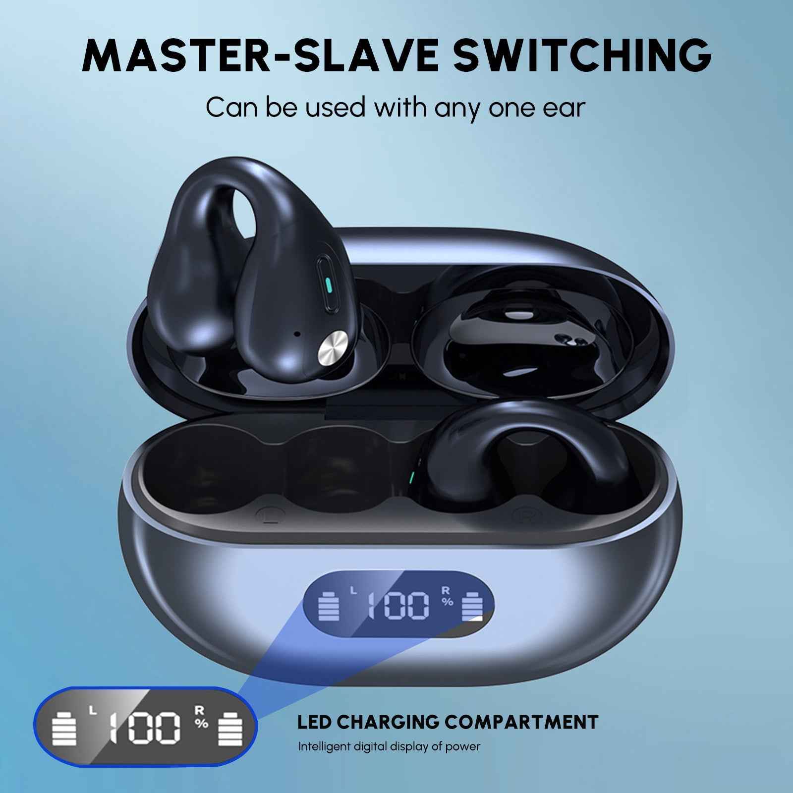Audífonos Bluetooth 5.3 con Diseño de Clip y Resistencia al Agua