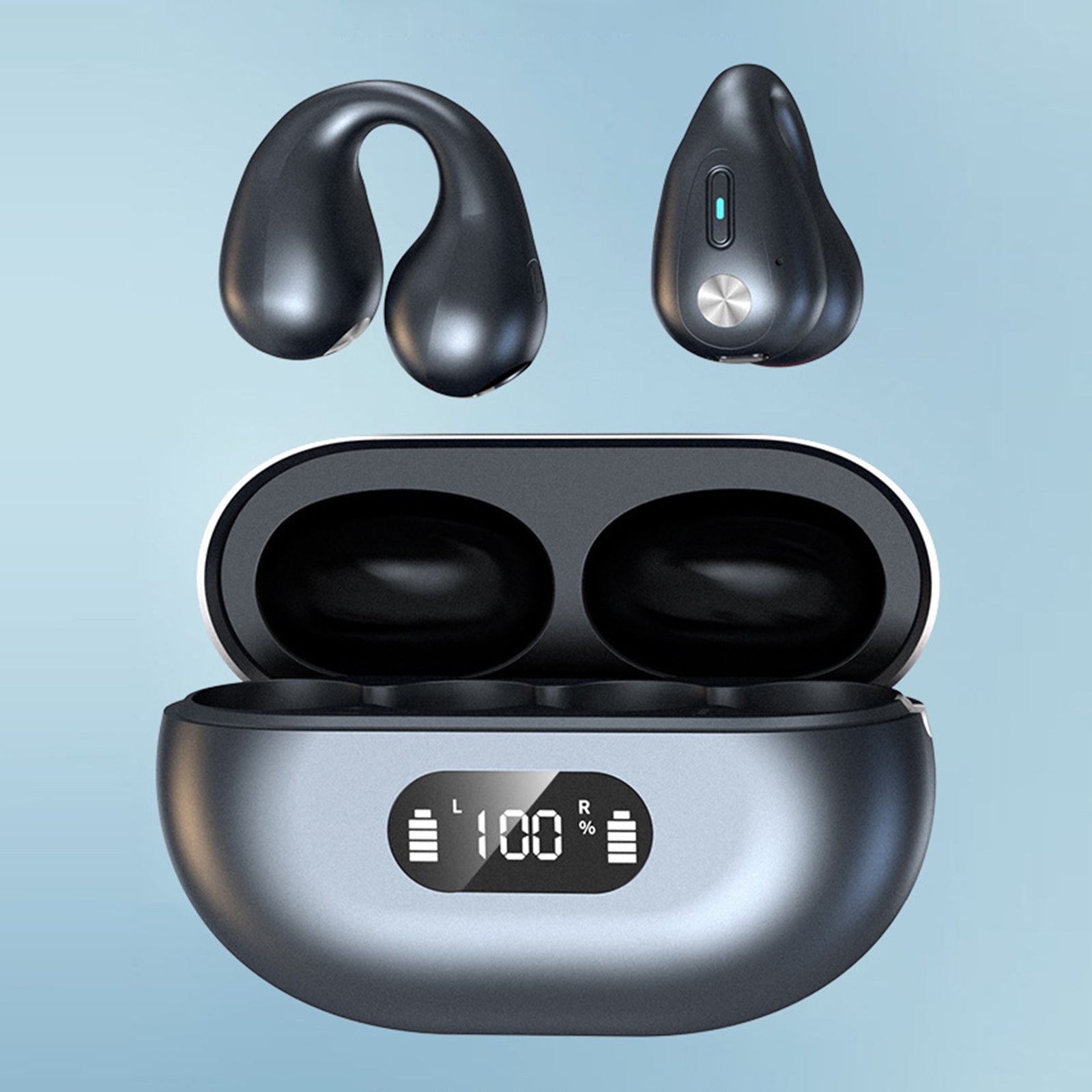Auriculares Inalámbricos Bluetooth 5.3 de Clip Abierto con Ganchos para las Orejas y Pantalla Digital - Arboleda Store