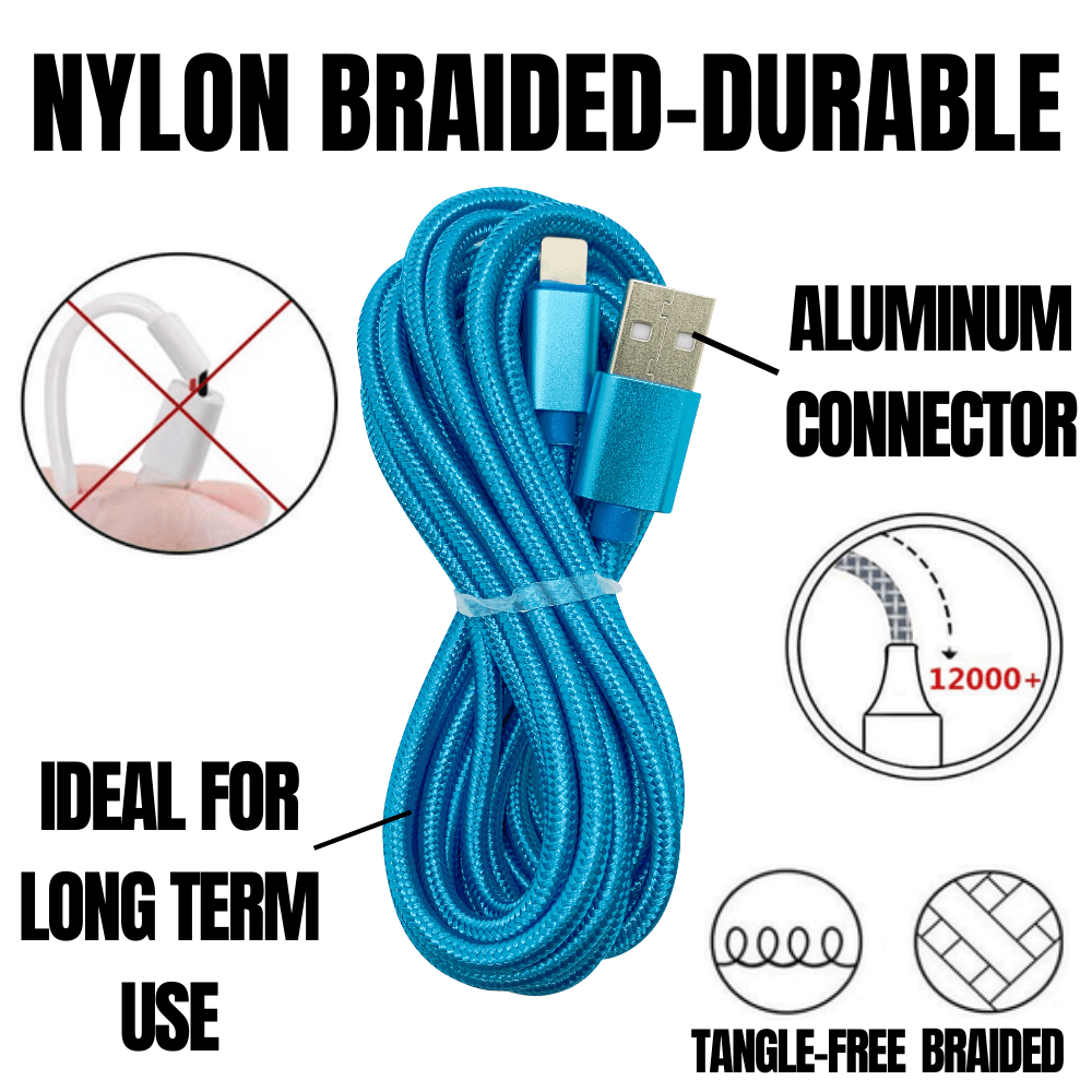 Paquete de 2 Cables Cargadores XL de 3 m Compatibles con iPhone