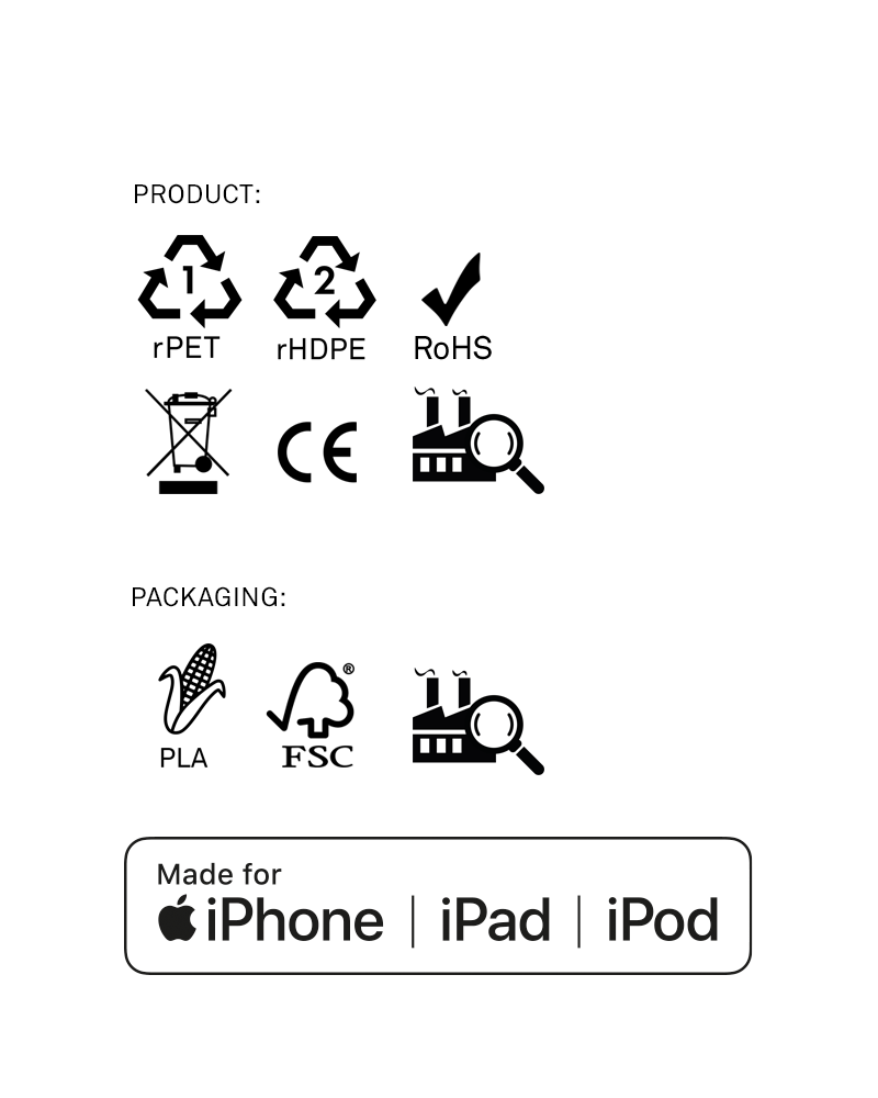Cable Lightning de 2 metros para iPhone (Azul) - Fabricado con redes de pesca recicladas - Arboleda Store