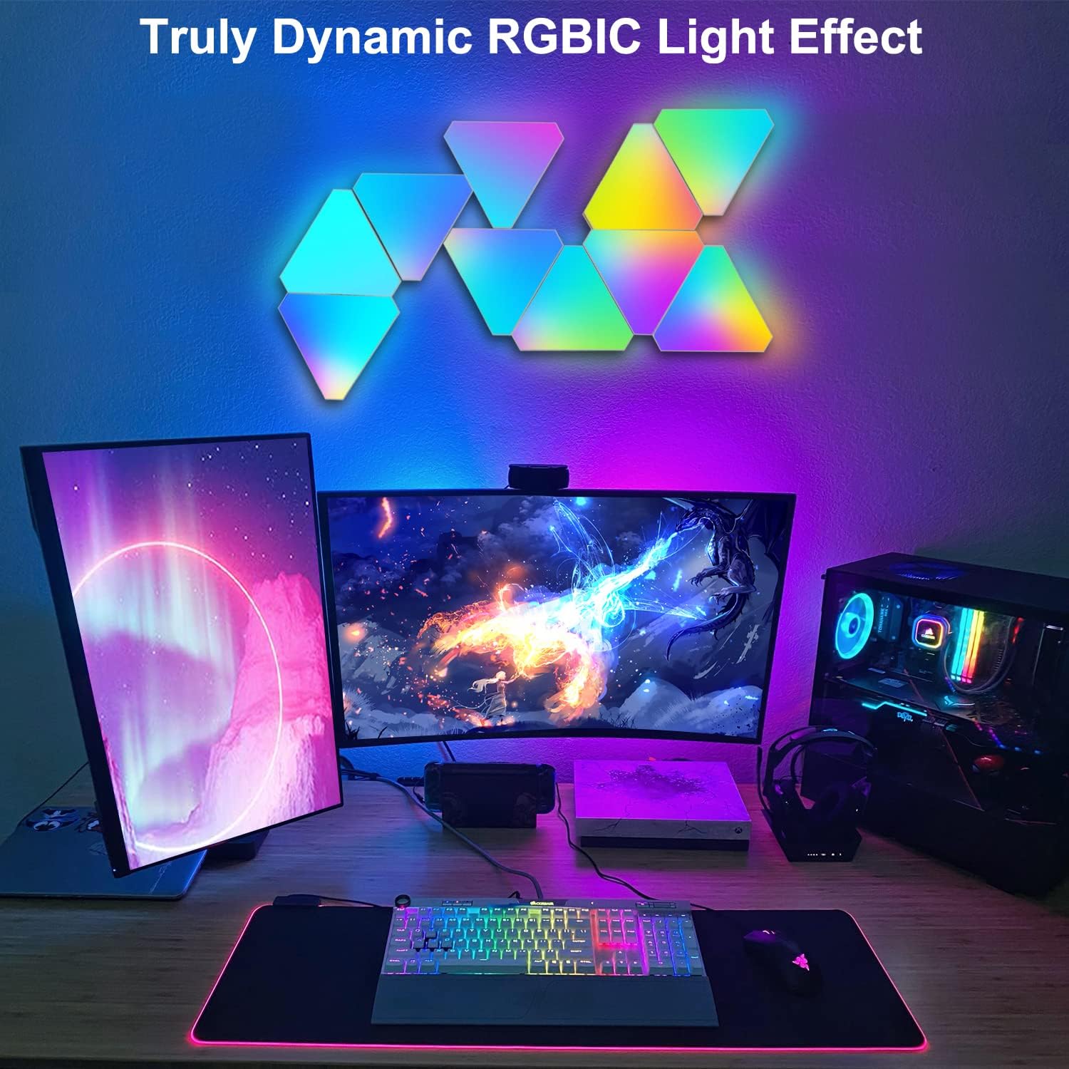Pack de 10 Luces de Pared Inteligentes Modulares en Forma de Triángulo - Arboleda Store